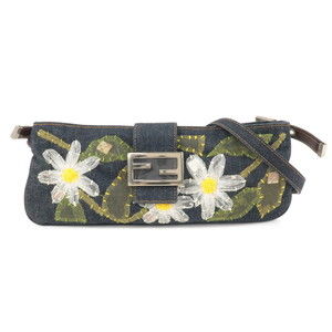 Fendi Denim Shoulder Bag Blue